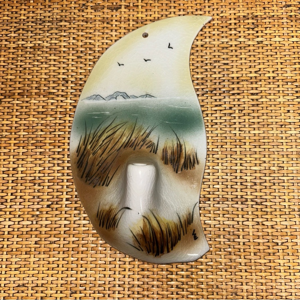 Lena Orlando Ed Griggs Porcelain Oil Lamp Ceramic Art Pottery Wall Hanging Beach